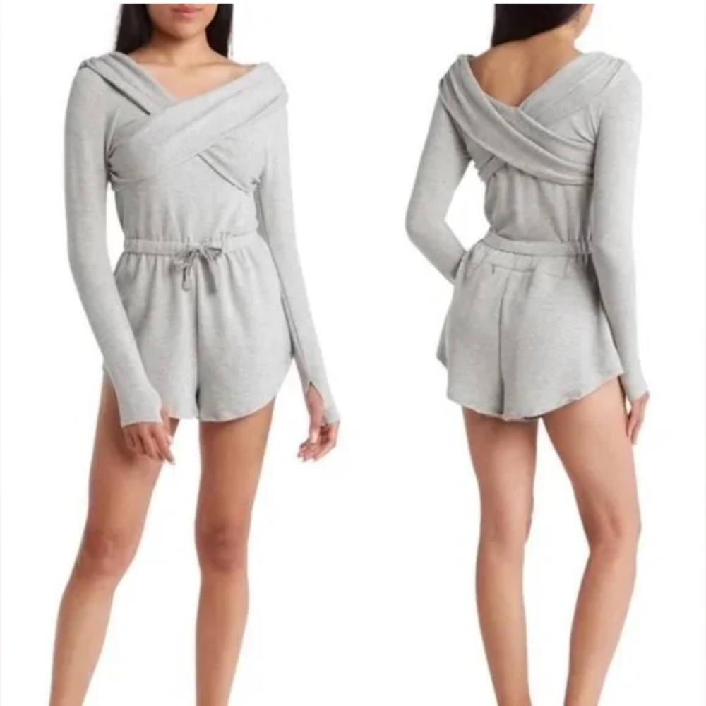 FP Movement Gray Long Sleeve Romper NWT